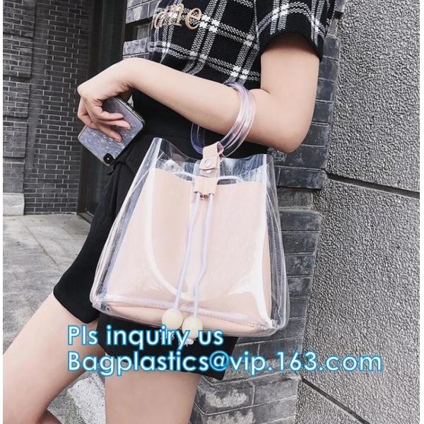 EVA pvc lady packing handbag, Online shop china fashion transparent PVC ladies handbag, holographic handbag, Cosmetic Tr