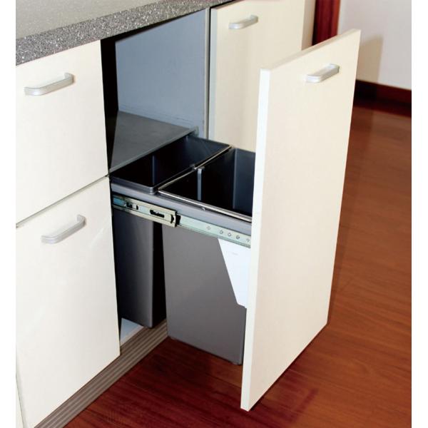 ABS Plastic Built - In Table Kitchen Garbage Bins Long Working Life Grey Blue Color