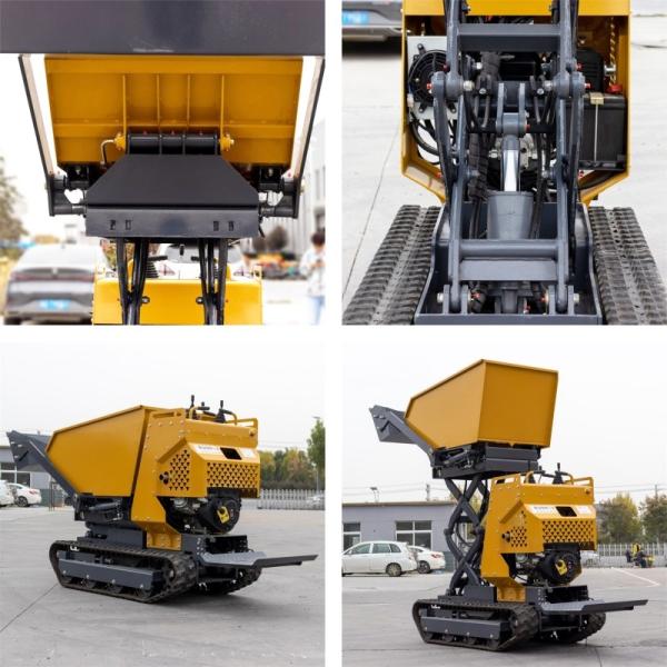 Automatic Lift 1000kg Compact Crawler Dumper , Farming Small Tracked Carrier