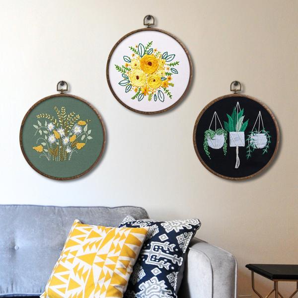 Bamboo Hoops 11.8x11.8 Inch Embroidery Starter Kit With Pattern