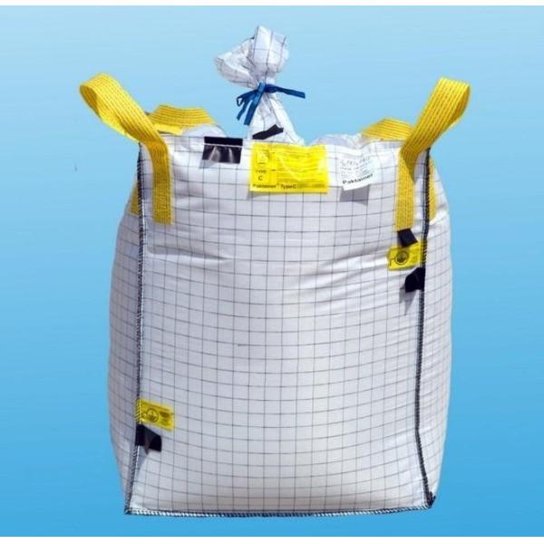 Top Bottom Spout Type D FIBC , inflammable powder 1 ton Jumbo bags