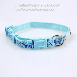 Quality Stylish double layered ribbon puppy collar, polyester dog collars for sale