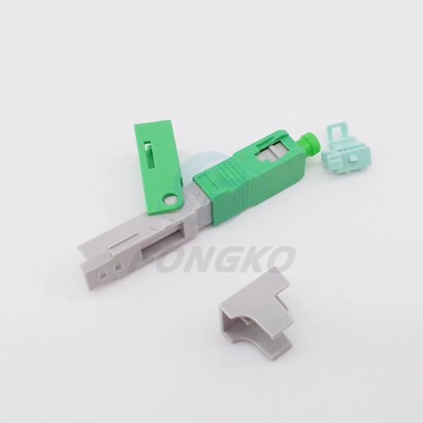 SC APC Fiber Optic Quick Connector , Singlemode Optical Fiber Fast Connector