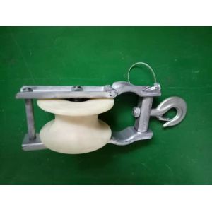 Angled Cross Arm Mounted Hook Style Conductor Stringing Blocks