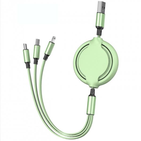 Buy Extendable 3 In 1 8Pin USB Chargeing Data Cable Soft PVC Material at wholesale prices