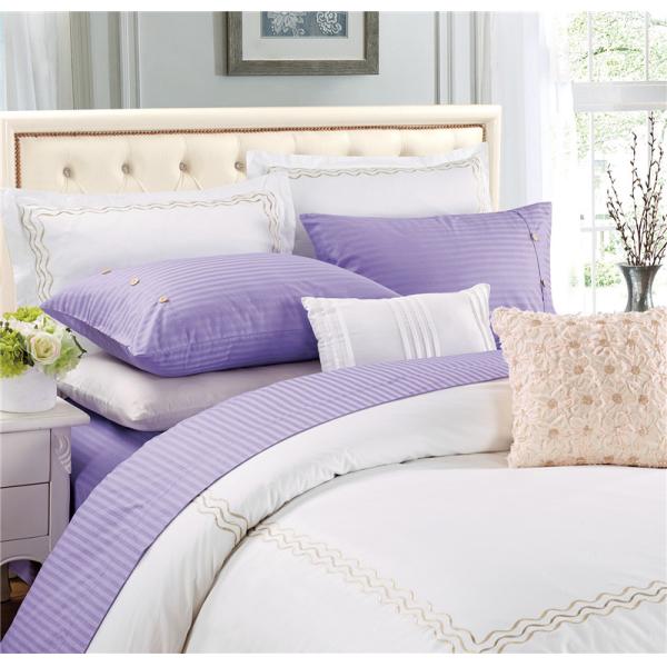 Sateen Stripe Solid Color 1800 Series Egyptian Cotton 4pcs Sheet Set