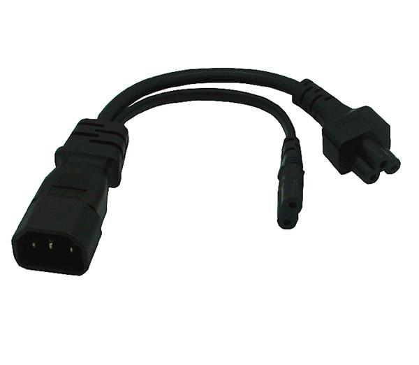 Buy IEC 320 C14 2 in 1 Y Split Power cord, C14 to C5+C7 short power cable 20CM at wholesale prices