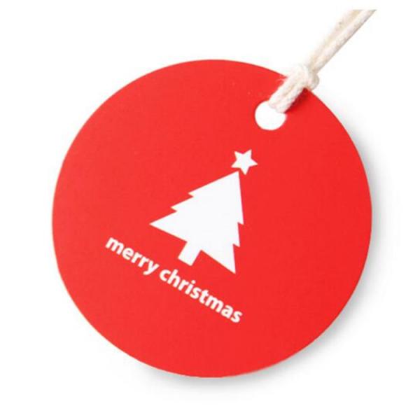 Buy Recycled Merry Christmas Gift Paper Hang Tag Custom Price Tags With String at wholesale prices