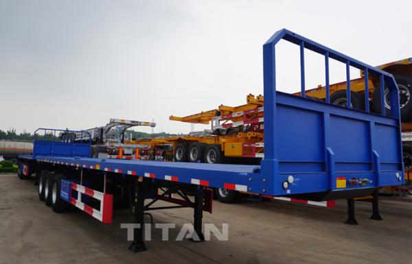 flatbed trailer with front wall