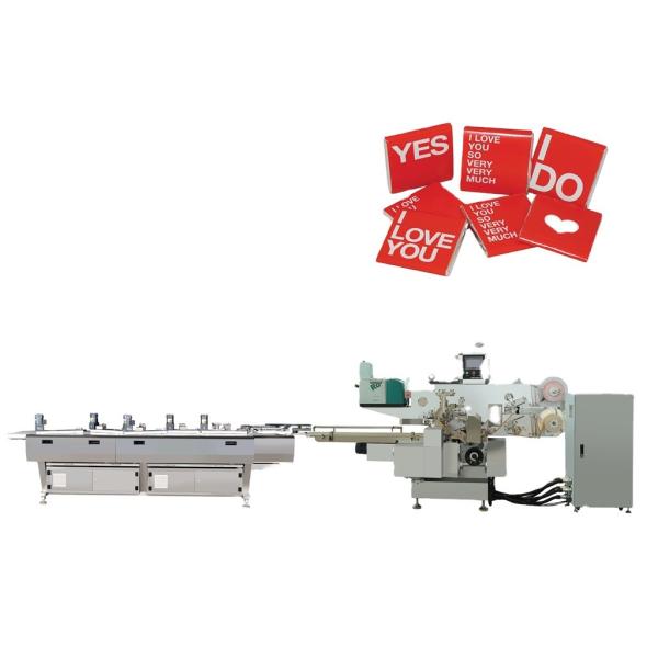 Buy PLC Servo Touch Screen Controlled Tablet Wrapping Machine for Chocolate Confectionery at wholesale prices