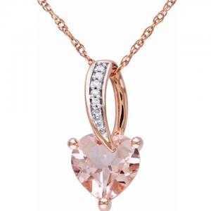 China New Design Rose Gold Plated Morganite Stones Women Gift Wedding Pendant Necklace on sale