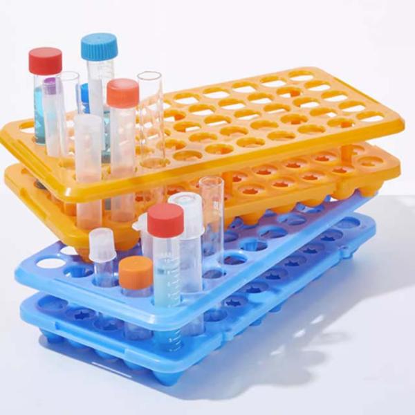Lab Multi Function PP Centrifuge Tube Rack 50 holes*18mm Plastic Test Tube Rack Silicone Circlip