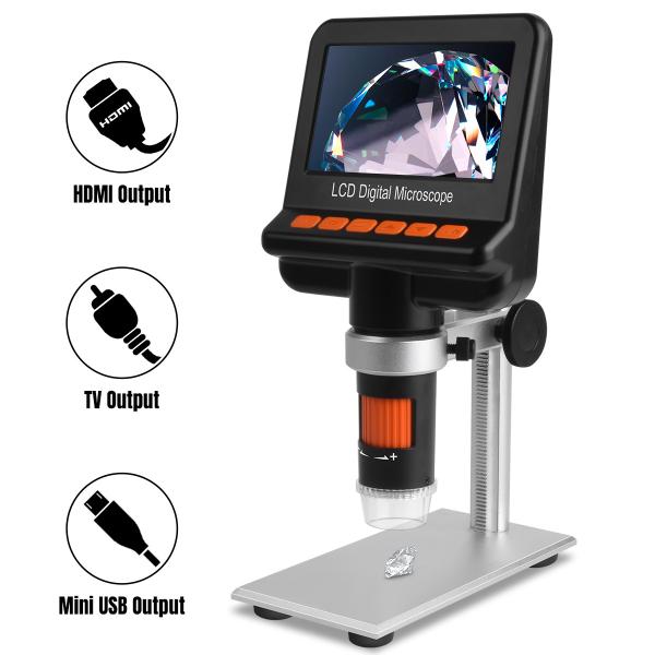 Buy 4.3 Inch LCD Digital Microscope With Monitor Polarizer 2592x1944 at wholesale prices