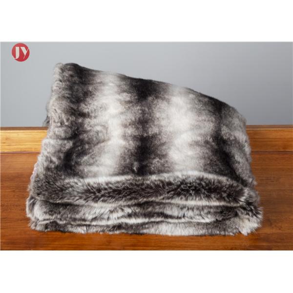 Tissavel Midweight Faux Fur Blanket Throw Ruched Chinchilla Customized Size