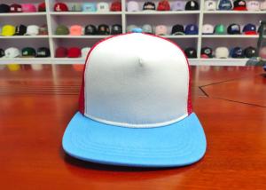 China High Quality 100% Cotton Mix Color Back Mesh Custom design logo Flat Bill  Snapback Caps Hats on sale