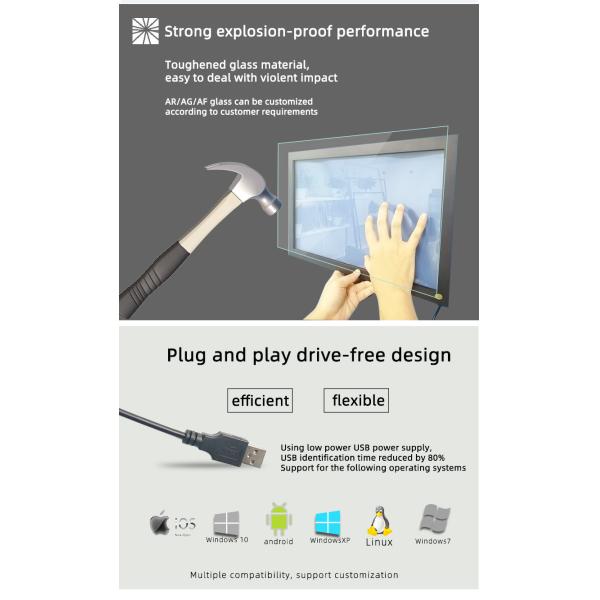 17 Inch Infrared Multi Touch Screen Kit Ten Points For KIOSK ATM