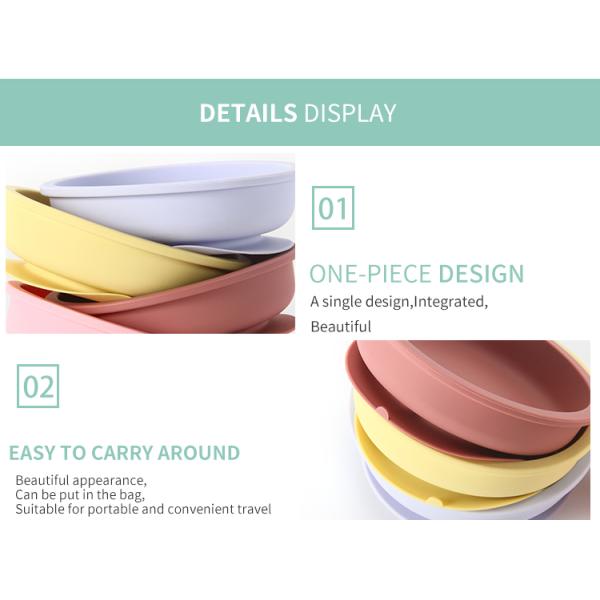 Food Grade Suction Silicone Bowl Set For Baby Toddler Feeding