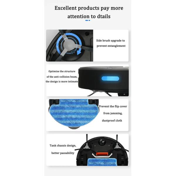 Tuya Smart Robot Vacuum Cleaner Wifi App Control Floor Sweeping Robot With Water Tank