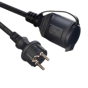 Quality Outdoor VDE Standard Schuko Plug with 2 Pole Waterproof Socket 220V/16A IP44 Waterproof Plug Socket Cover Length 5M Network SDK for sale