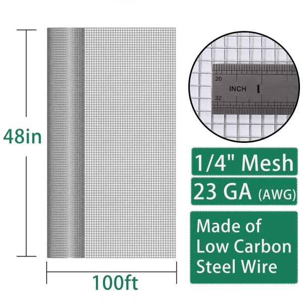 Poultry Netting 12" X50' X 1" Chicken Hexagonal Wire Mesh Grey Powder Coated