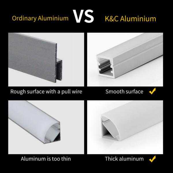 Temper Extrusion 6063 T5 Led Strip Recessed Channel Sandblasting