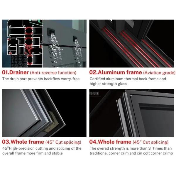 Double-Layer Tempered Glass Window Safety and Energy Saving Aluminum Sliding Window