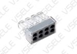 Quick Wiring 8 Port Push Wire Terminal Block Transparent Grey Color Custom