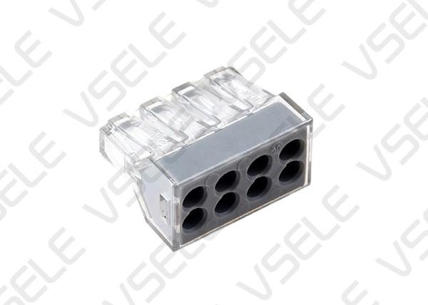 Buy Quick Wiring 8 Port Push Wire Terminal Block Transparent Grey Color Custom at wholesale prices