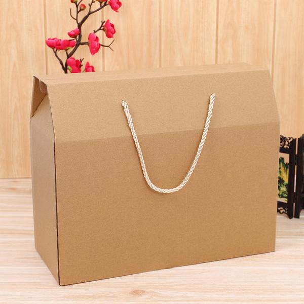 Custom Packaging Recycled Kraft Paper Box With Rope Handle Environmental and Packing Items