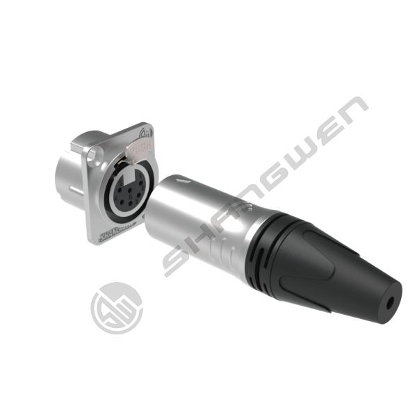 IP40 Protection Class 6-Pin XLR Audio Video Connectors Durable Indoor XLR Connectors for Female Industrial Electronics