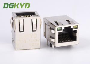 21.4mm Tab-Up 100Base 1 X 1 Modular RJ45 Jack Connector With LEDS Side Entry HR871181A