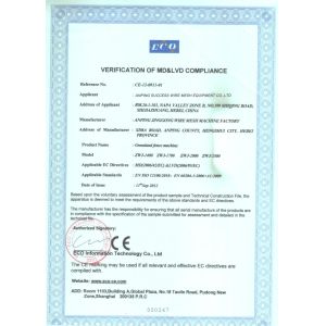 Anping Success Wire Mesh Equipment Co.,Ltd Certifications
