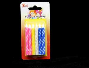 China 4 Colors Spiral Shaped Striped Birthday Candles , Cute Birthday Cake Candles on sale