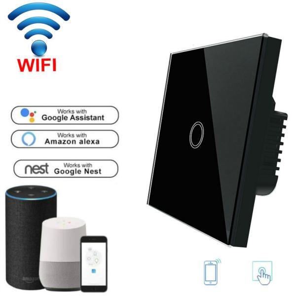 Buy Wifi Light Switch For Mobile APP Remote Control touch switch white 1 Gang EU Standard at wholesale prices