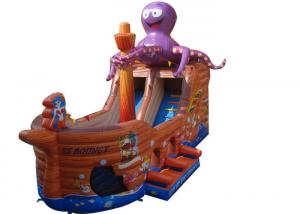 Quality Octopus Pirate Ship Large Inflatable Slide For Adult Amusement Park for sale