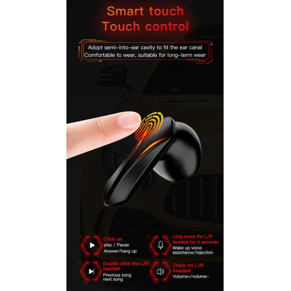 Wireless Gaming Earphone 13mm Large Loudspeaker Stereo Sound With Charging Case