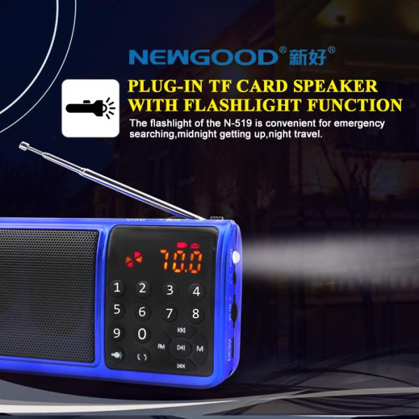 Buy mini LED flashlight and Dual TF cards bass music player with EQ effect enjoyment effect at wholesale prices