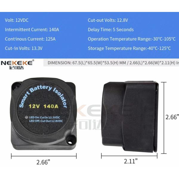 ABS Housing 12V 140A Marine Dual Battery Isolator Switch With VSR