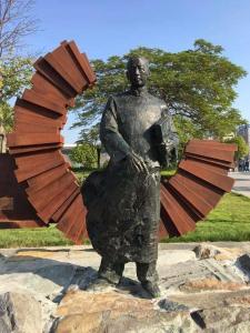 China Historical Figures Metal Art Sculptures Bronze Cast Copper Material on sale