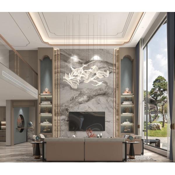 Marble-Style Stainless Steel TV Cabinet With LED Illumination And Multiple Storage