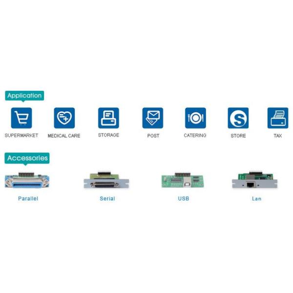 Dot Matrix Printer 76mm Paper POS Receipt Printer Printing Speed 4.5 Line/Second
