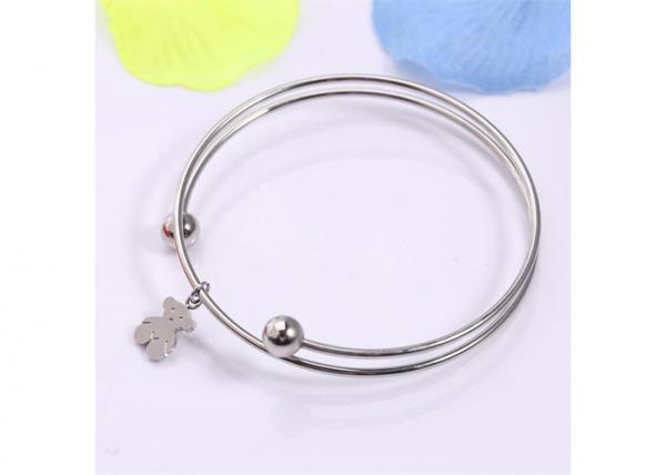 Buy OEM / ODM Stainless Steel Bangles Personalised Charm Bracelet With Pendant at wholesale prices