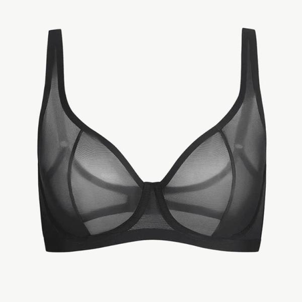 Buy Design Women's Push Transparent Mesh Bra using Knitted Weaving Method at wholesale prices