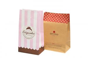 China Natural Sustainable Bakery Packaging Bags / Food Grade Brown Paper Bags on sale
