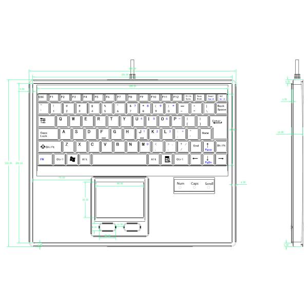USB Interface IP67 84 Keys ABS Plastic PC Keyboard