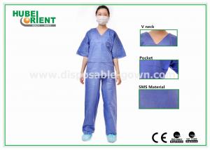 Quality CE Certificated Disposable Protective Gowns Breathable 35 - 60gsm Weight for sale
