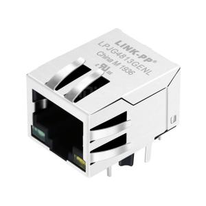 China XFMRS XFGIB100JM-CLxu1-4MS Compatible LINK-PP LPJG4813GENL 100/1000 Base-T Tab Down Green/Yellow Led 1x1 Port Jack RJ 45 Connections on sale