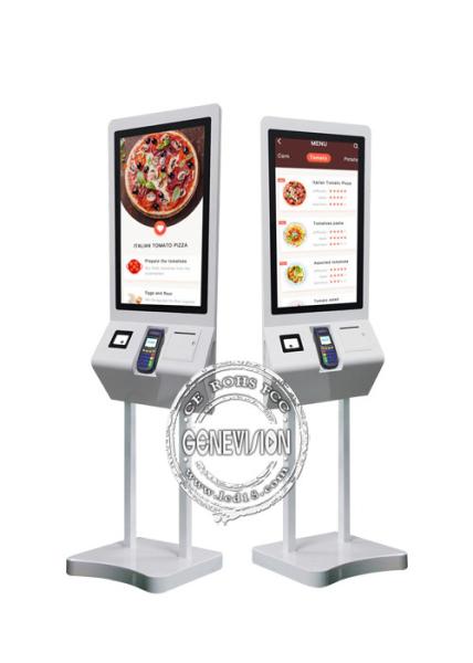 Buy Mcdonald's Self Service Kiosk 27 Inch Android Touch Screen With POS Machine Printer Scanner at wholesale prices