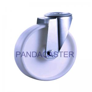 China 5 Inch White Polypropylene PP Wheel Bolt Hole Swivel Industrial Castors on sale