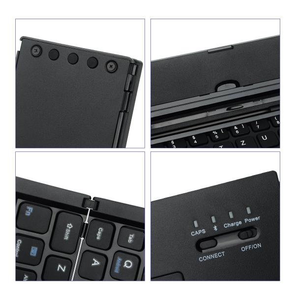 Aluminum Alloy Folding Bluetooth Keyboard Rechargeable With CE ROHS Approval